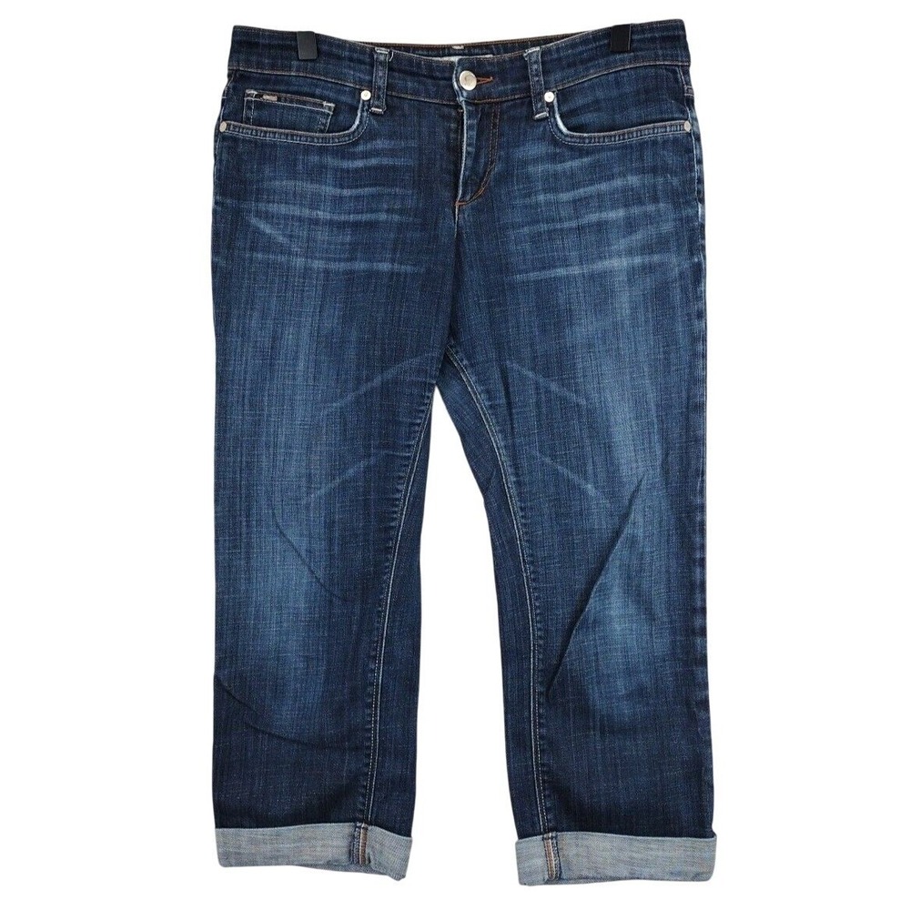 Joes Jeans Ex Lover Crop Jeans Womens 27 Blue Denim Rolled Cuff *see notes
